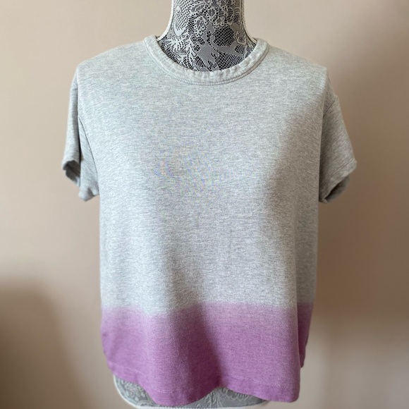 Lou & Grey Women’s Small Ombré Purple Fleece T-shirt Top - Picture 2 of 7